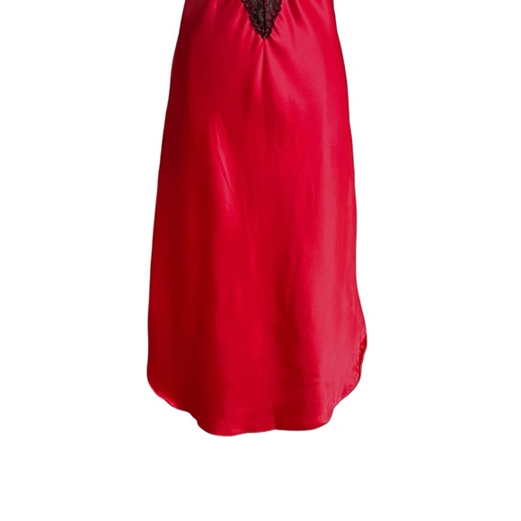 CINEMA ETOILE Red Satin Black Lace Slip Dress Lingerie Whimsigoth - Picture 3 of 13